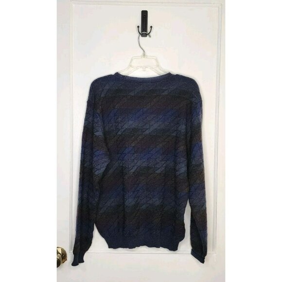 Lenor Romano Sweater Size M Extra Fine Merino Wool Colorful Geometric - Picture 2 of 6